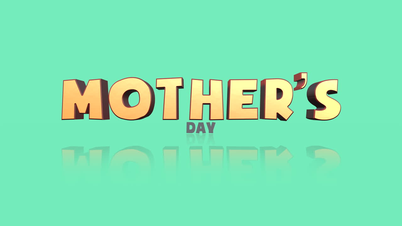 Modern gold Mothers Day text on green gradient