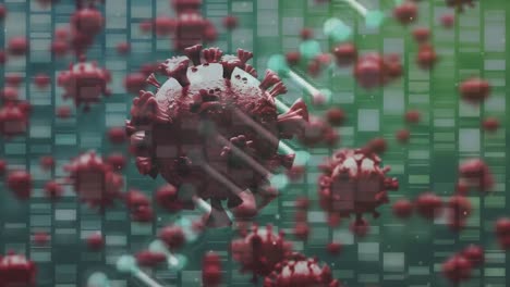 dna structure and covid-19 cells against data processing