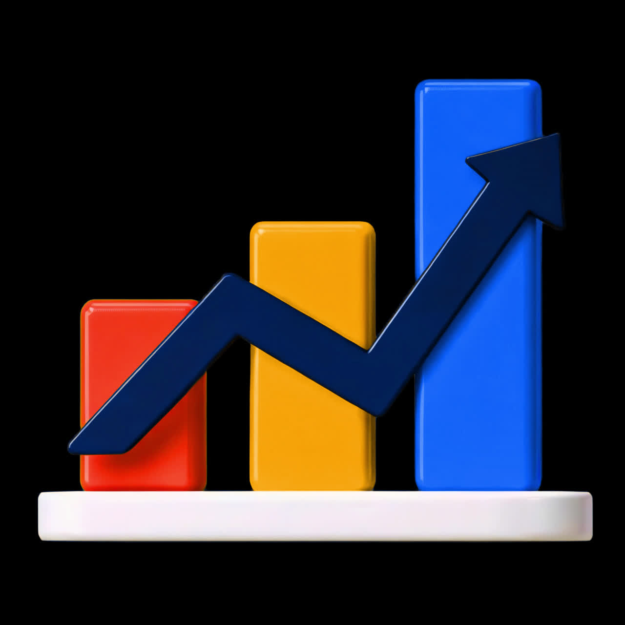 Upward graph animation isolated asset, transparent 4K video, alpha channel, ProRes 4444
