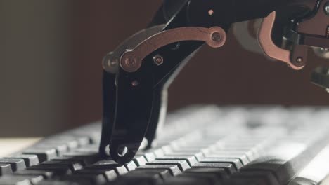 robot typing on a keyboard