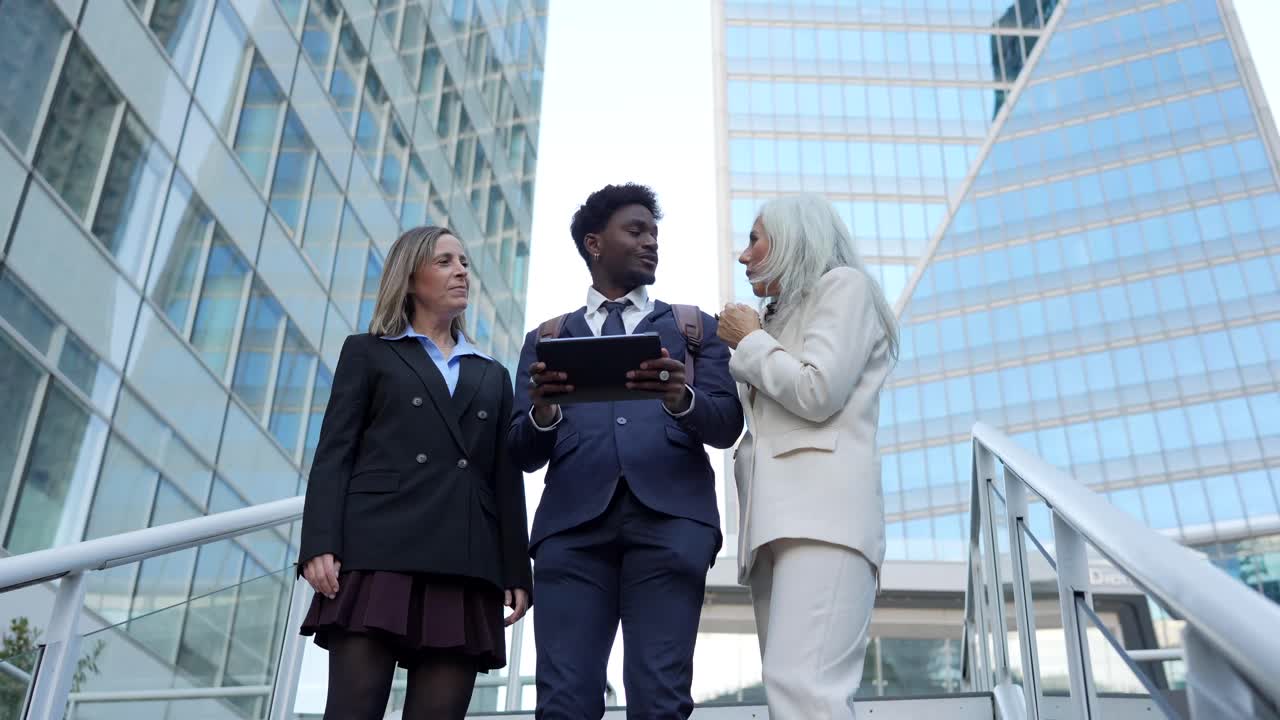 Business people meeting outdoors