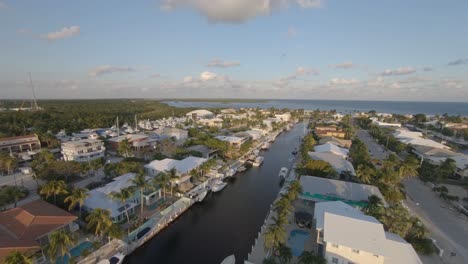 aerial footage of a waterway estate on the key largo, florida keys, fl