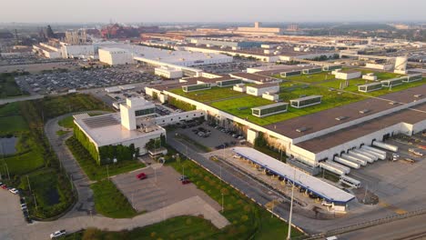 ford rouge complex, dpt final assembly in dearborn, michigan, usa, aerial view