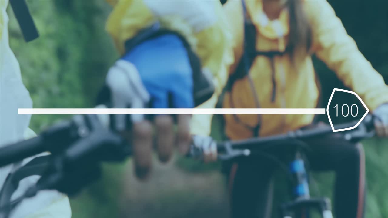 카우카스 부부가 자전거를 타고 있는 모습의 애니메이션입니다.