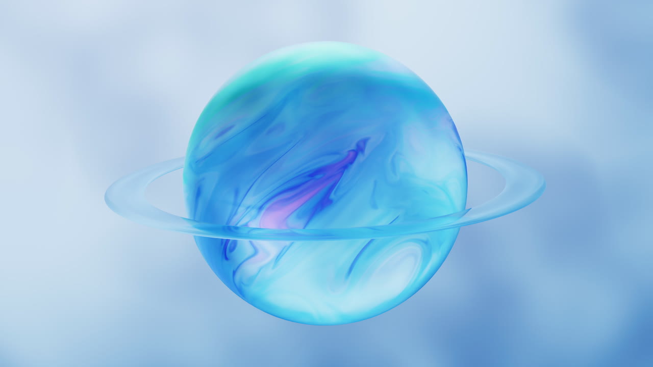 흐르는 반이는 패턴 행성 공, 3d 렌더링