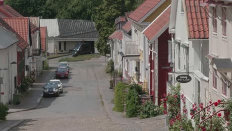 ronneby's authenticity: streets and houses pepicting local life, sweden