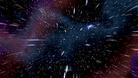 space warp speed hyperspace travel through starfield nebula 4k