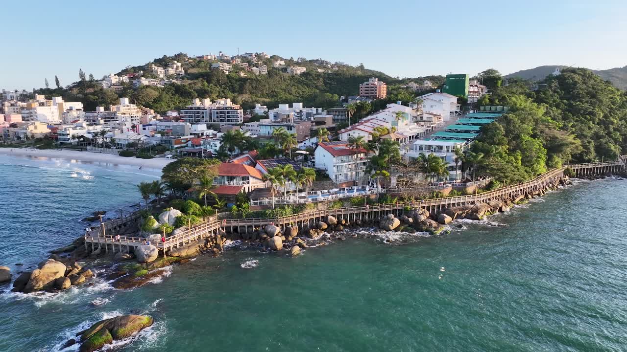 Aerial View of a Coastal Resort Town