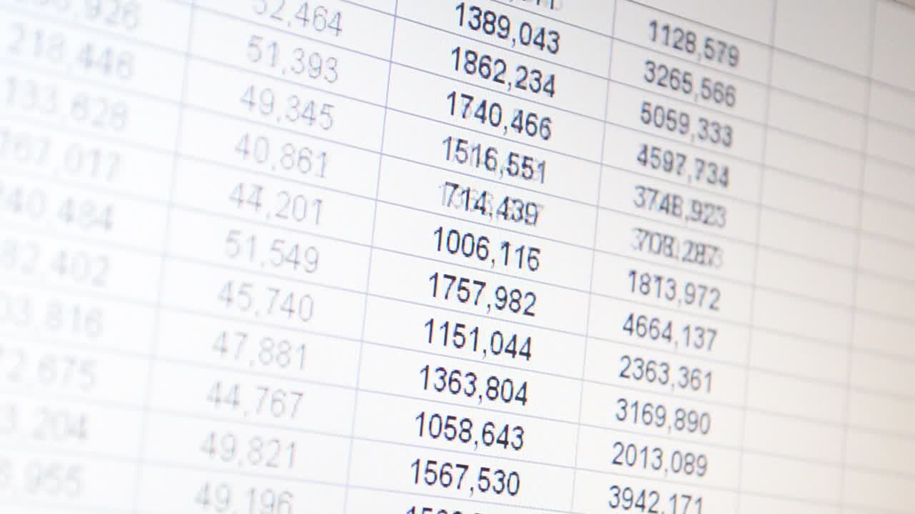 Fast movement of data. Columns of figures
