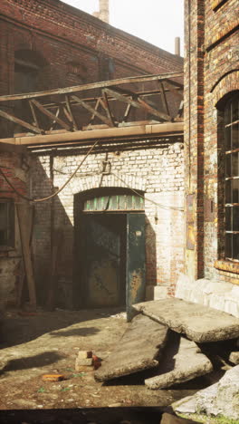 abandoned factory courtyard