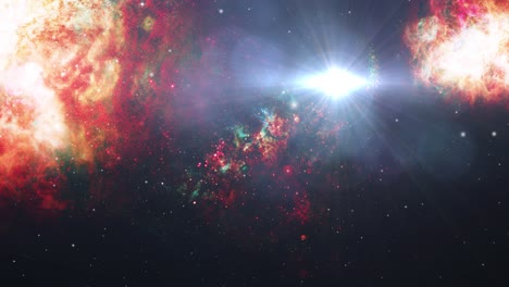 nubes de nebulosa 4k y estrellas brillantes flotando en el universo