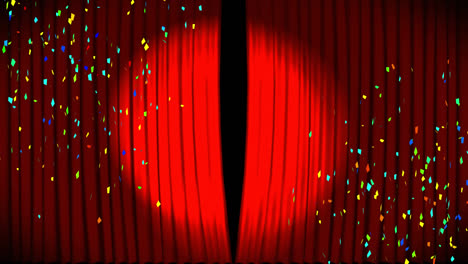 Animation-Von-Fallendem-Buntem-Konfetti-Und-Sich-öffnenden-Roten-Vorhängen