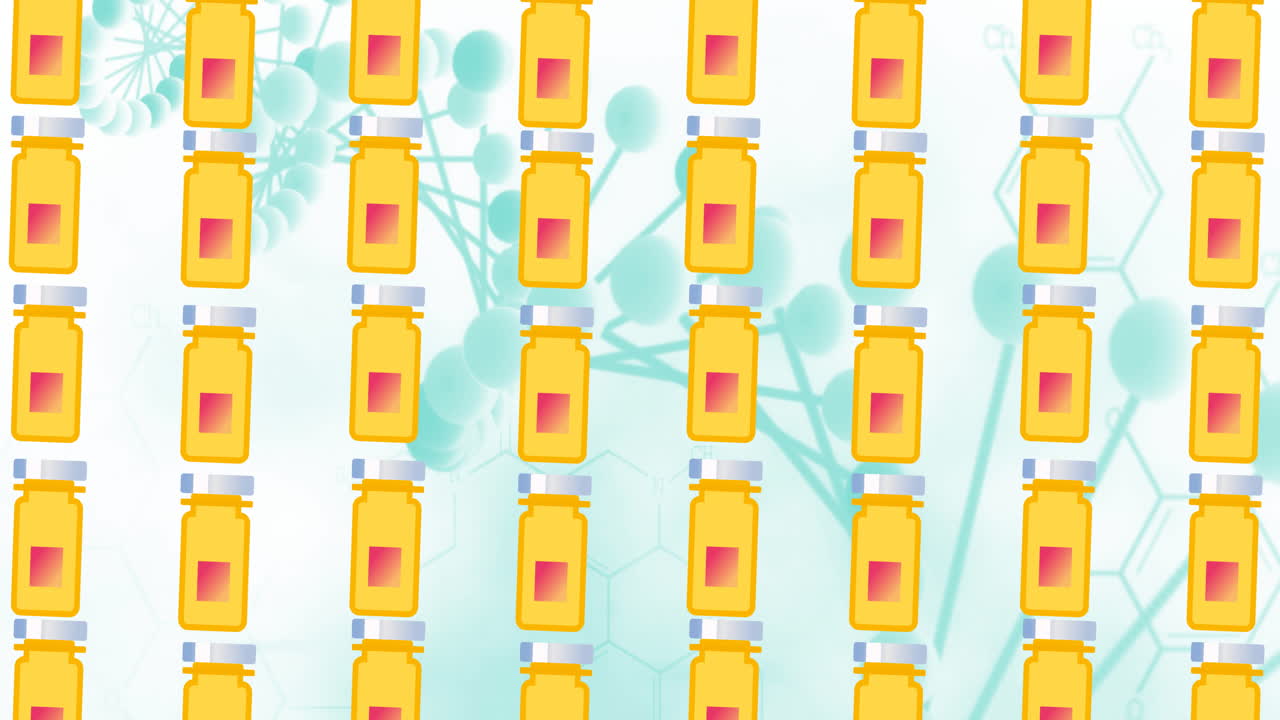 dna 가닥 위 에 있는 알약 상자 아이콘 의 애니메이션