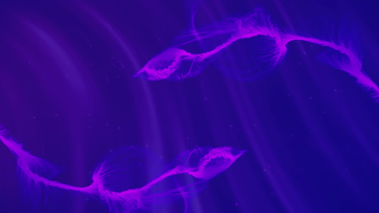 animación de ondas digitales que se mueven contra un fondo púrpura texturizado con espacio de copia