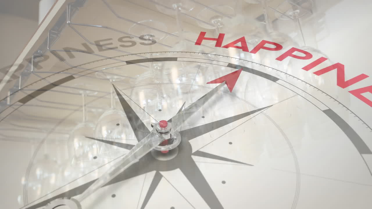 animación de la brújula moviéndose sobre las gafas