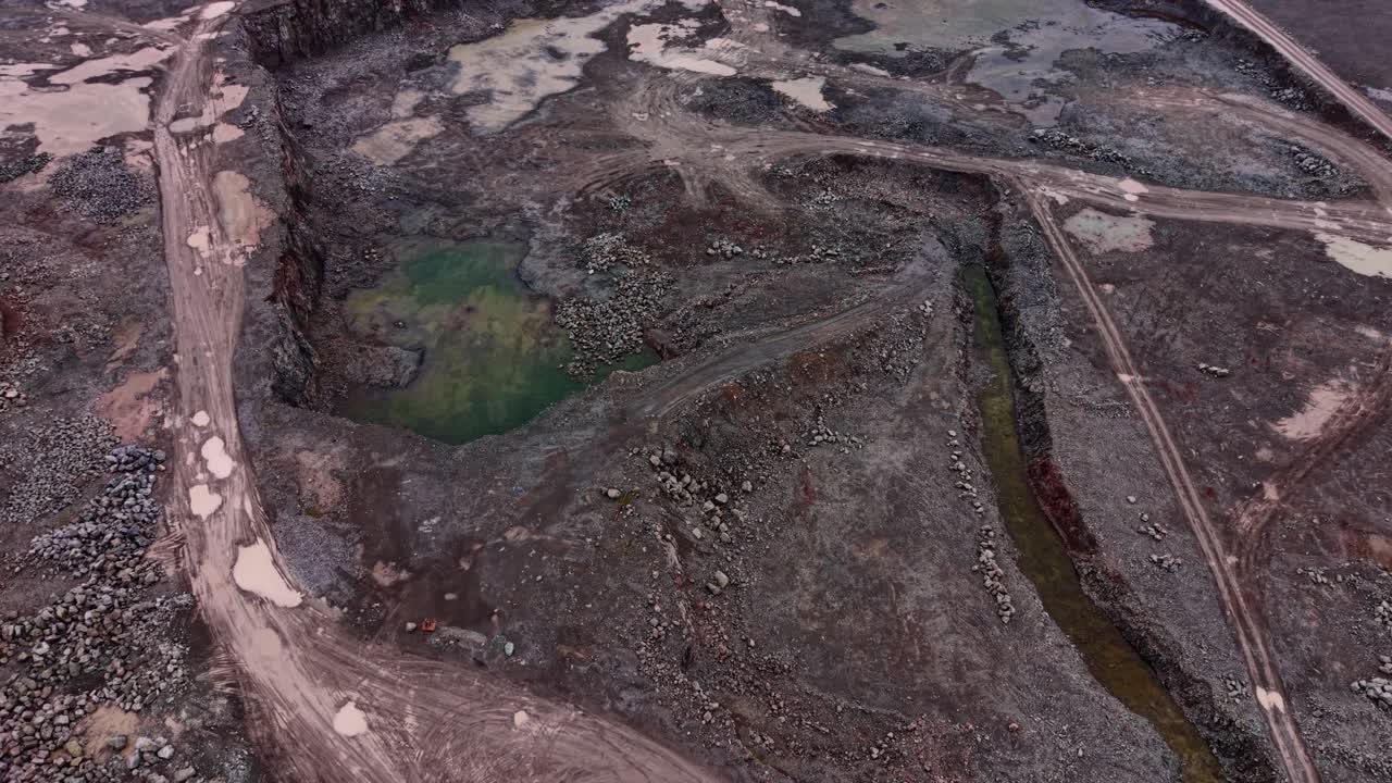 Industrial site showing granite quarrying activities in rural area