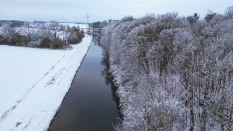 winter snow river wood forest cloudy sky germany