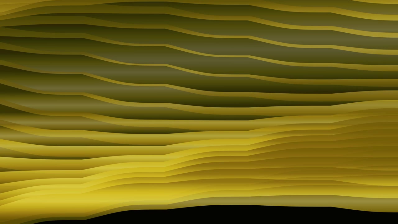 Abstract Golden Wavy Lines Moving in Fluid Motion