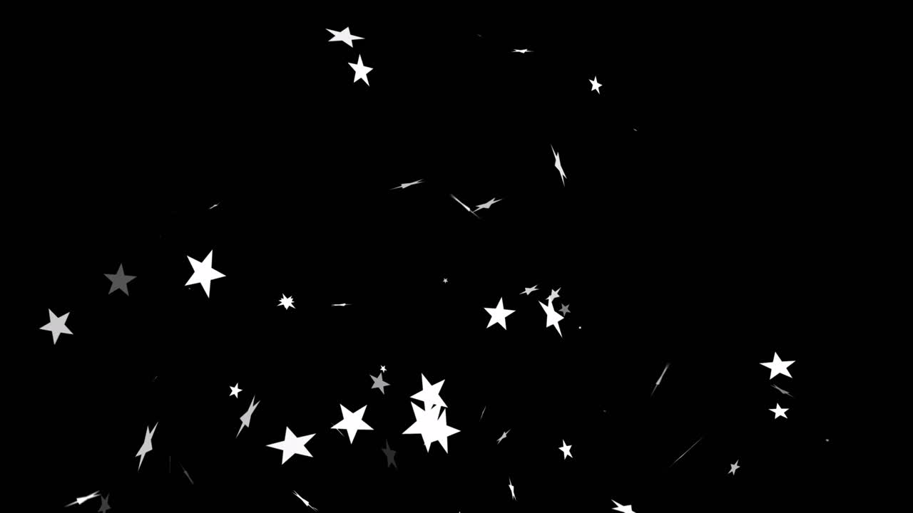 animación de estrellas de navidad cayendo sobre un fondo negro