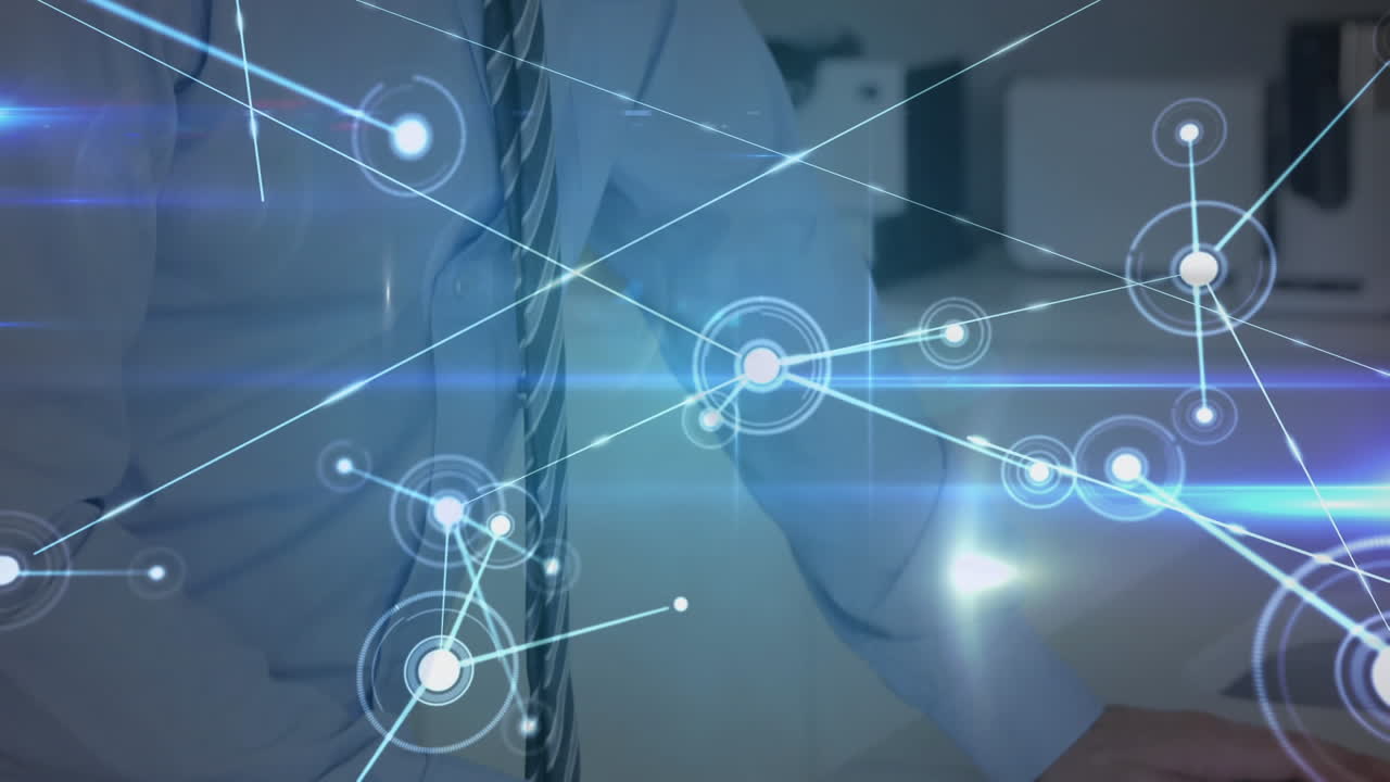 사무실에서 디지털 사무실을 사용하는 사람에 대한 연결 네트워크