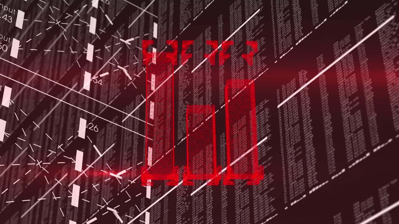 어두운 배경에 데이터 처리에 대한 금융 그래프의 애니메이션