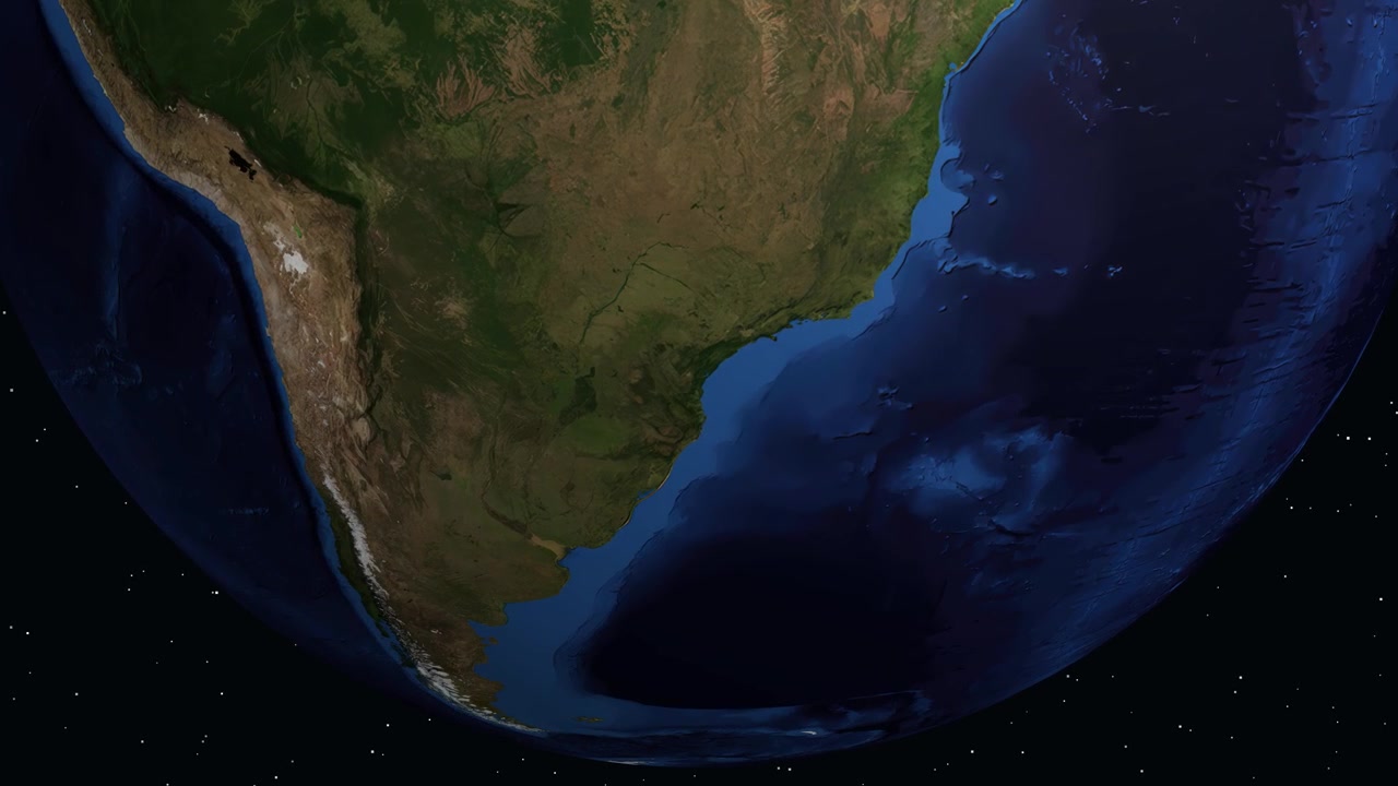 Earth Globe Rotating and Zooming to Joinville, Brazil