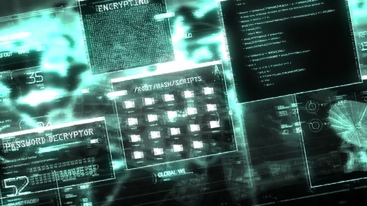 Retro Hacker Screen witch heavy distortion glitch fx