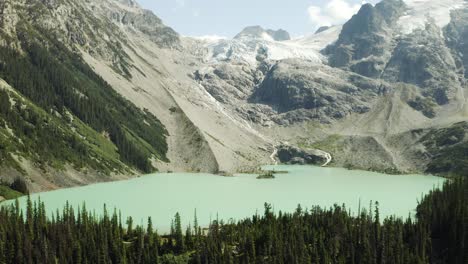 Joffre-Lakes-in-British-Columbia,-Canada,-Aerial-Shot-in-4K