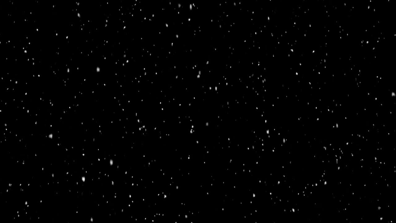 Animation of snow falling on black background