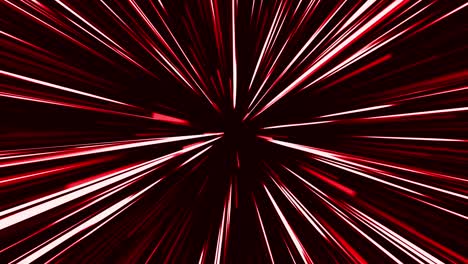 patrón de movimiento de explosión y rotación centrado geométrico circular. línea de luz roja abstracta fondo geométrica para la velocidad de la luz, velocidad de luz cómica. rayos de líneas dinámicas starburst. bucle sin costuras 4k 3d.