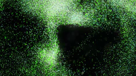 abstract green and white particle vortex