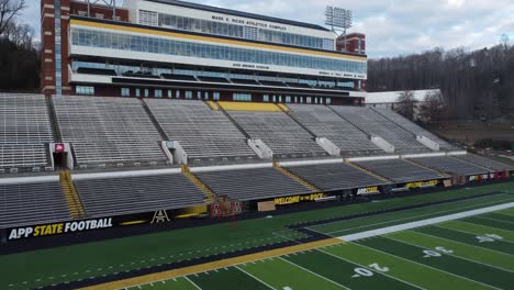 Appalachian-State-Football,-Kidd-Brewer-Stadium-in-Boone-North-Carolina-aerial-of-home-side