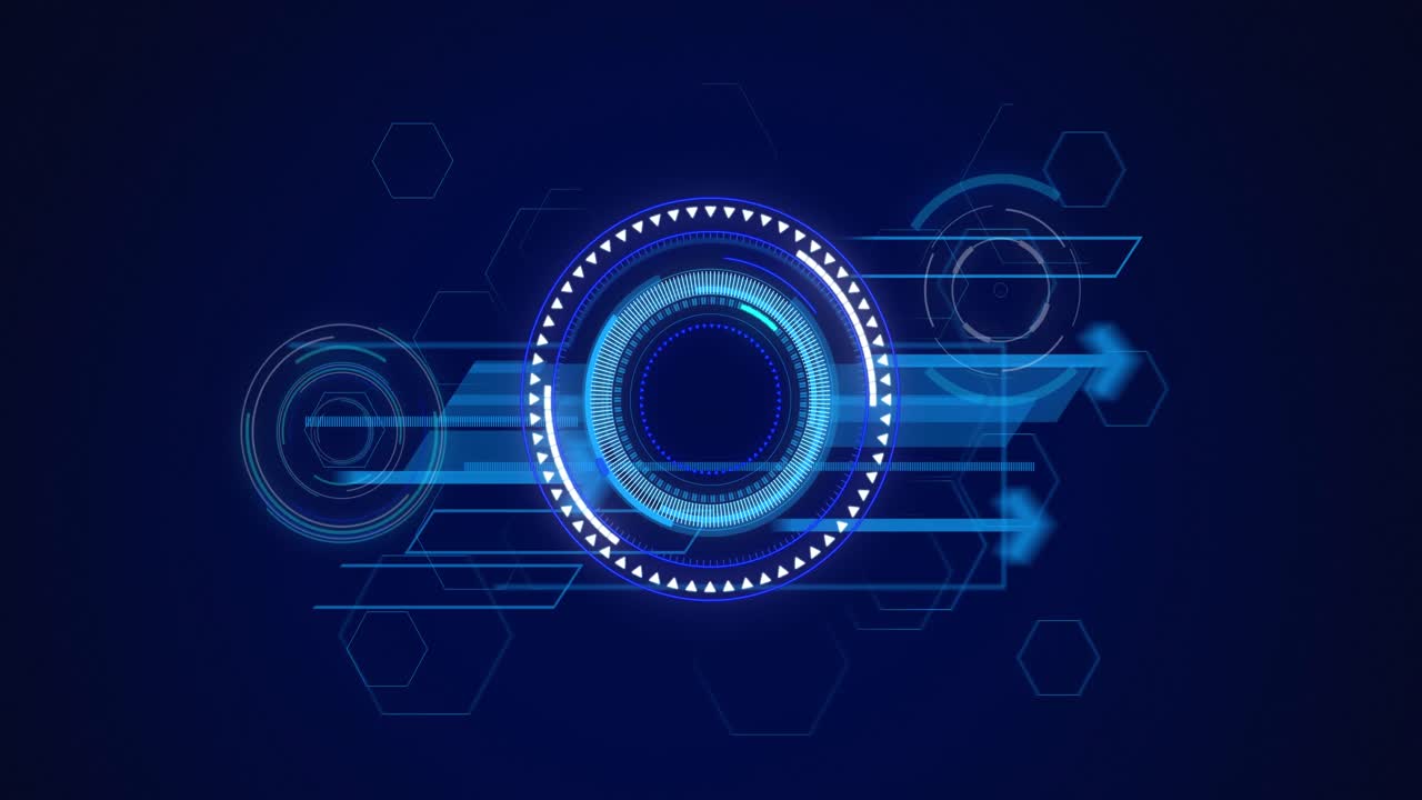 Animation of scopes scanning and arrows on digital screen