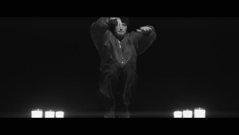 breakdancing performance in monochrome