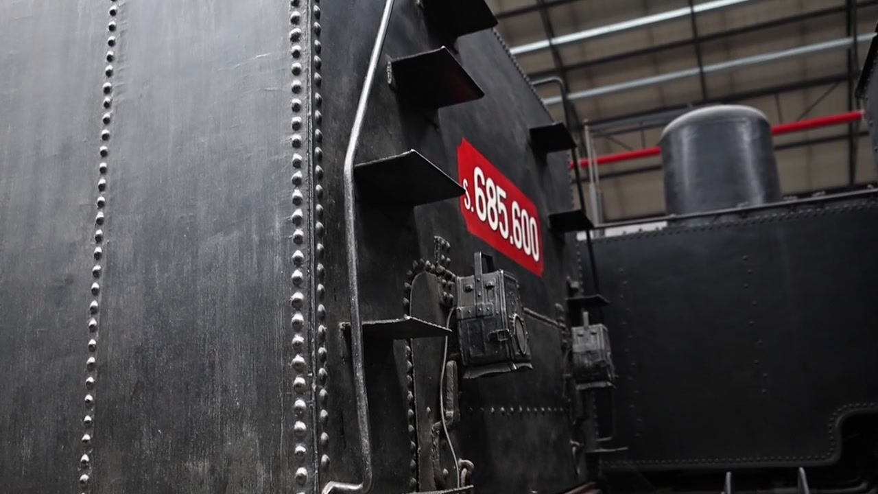 Close-up of Vintage Steam Locomotive Buffers and Details