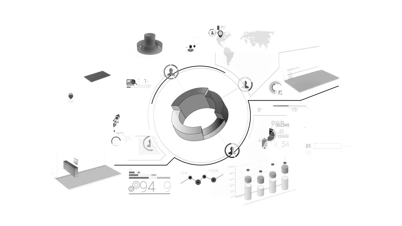 elementos de infografías empresariales con canal alfa