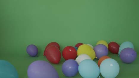 Colourful balloons on the green screen