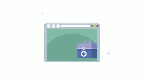 kit médico en la animación de la página web