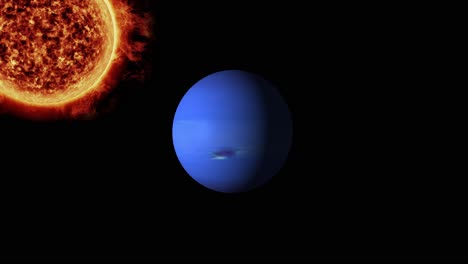 animation of neptune passing in front of the sun