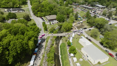 people at the annual fun fair dogwood festival in siloam springs, arkansas, usa