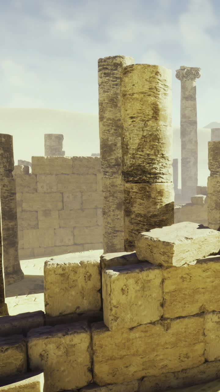 Antiguas ruinas de piedra bajo un cielo despejado en un sitio histórico