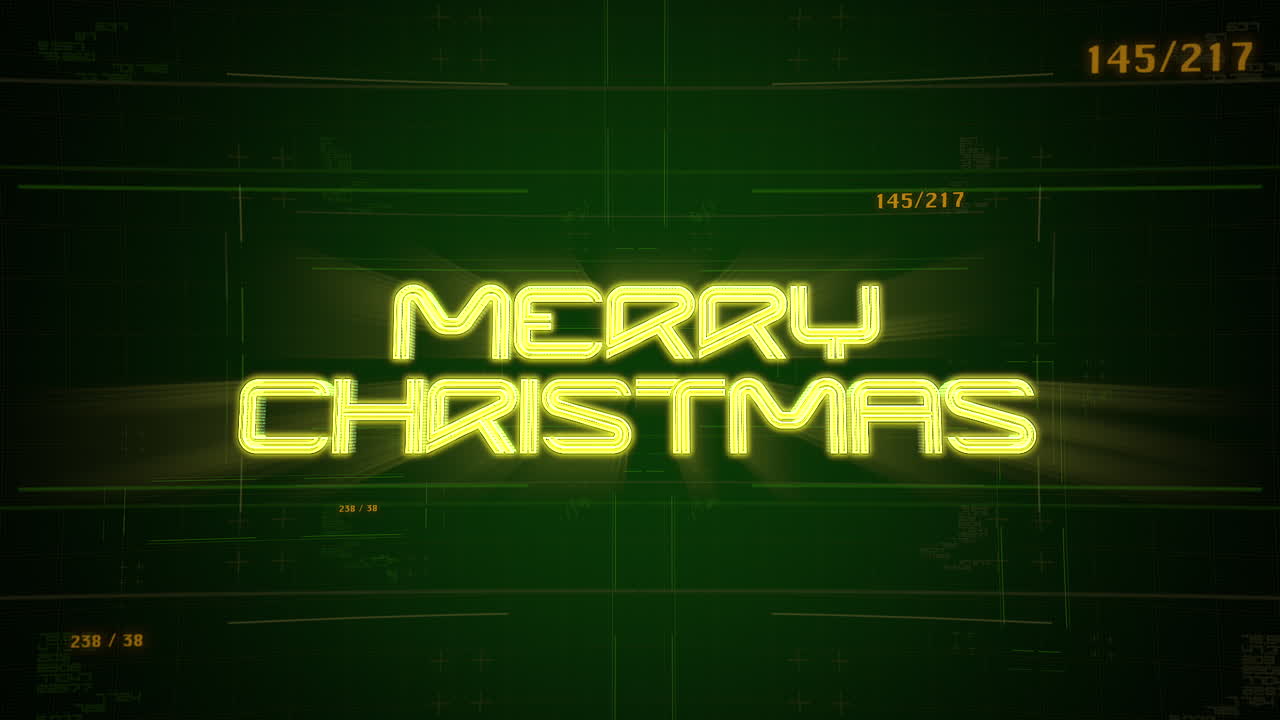 feliz navidad con elementos cyberpunk matrix y neon hud