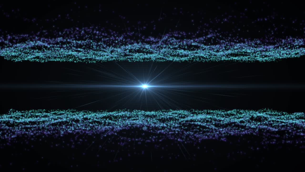 4K Abstract Retro Futuristic Landscape Particles Loopable Technology Background with Lens Flare