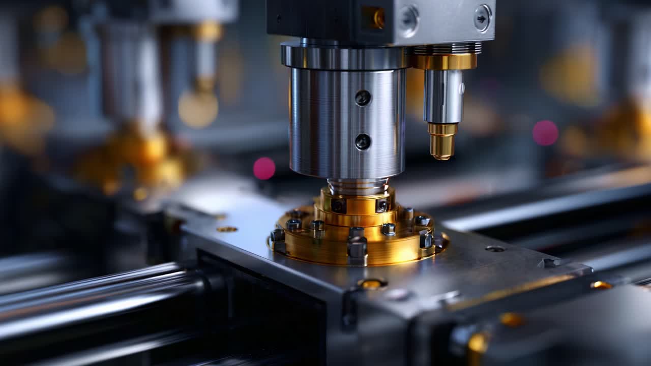 Close-Up of Precision Engineering: High-Tech Machinery Components in Focus Showcasing Advanced Manufacturing Techniques and Intricate Mechanisms at Work
