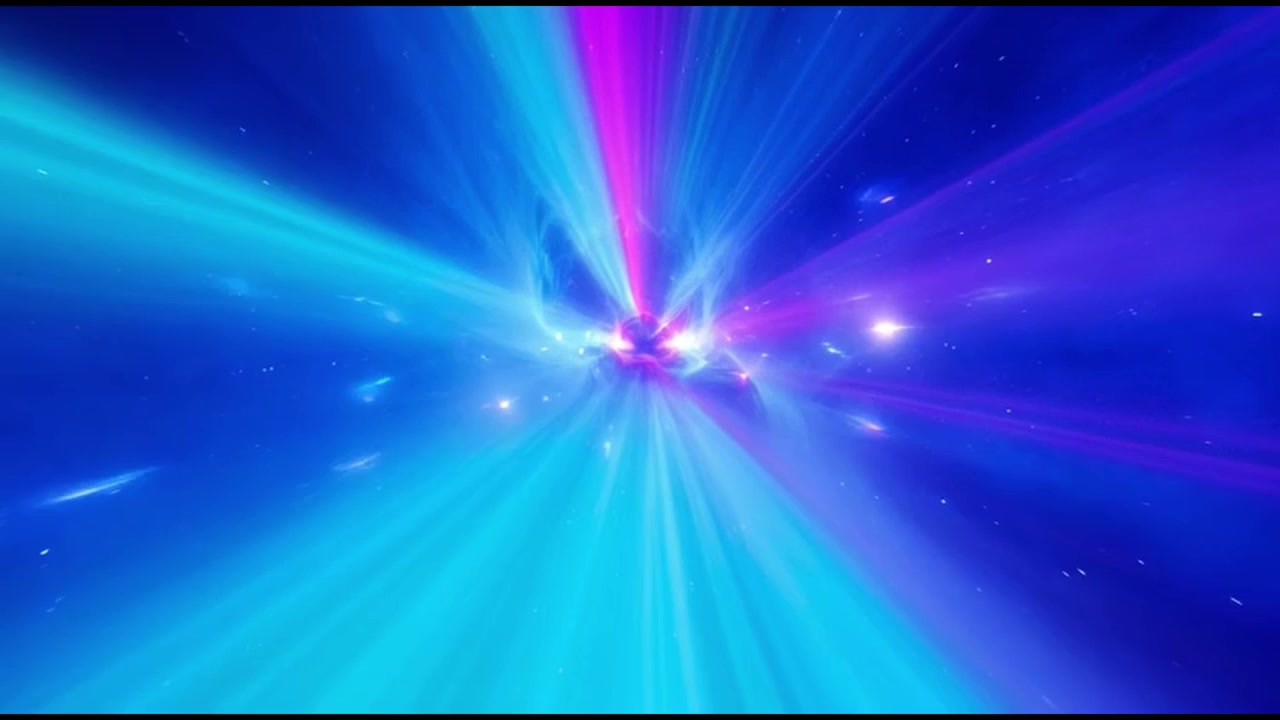 Abstract Tunnel of Blue and Purple Light Rays