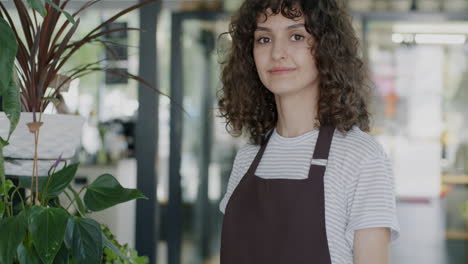 friendly florist in a floral shop