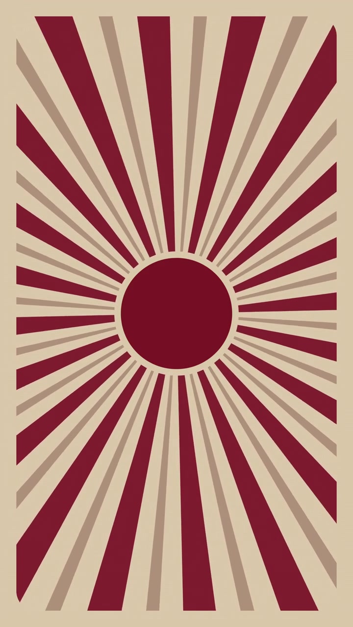 Animated Sunburst Pattern with Pulsing Red Circle