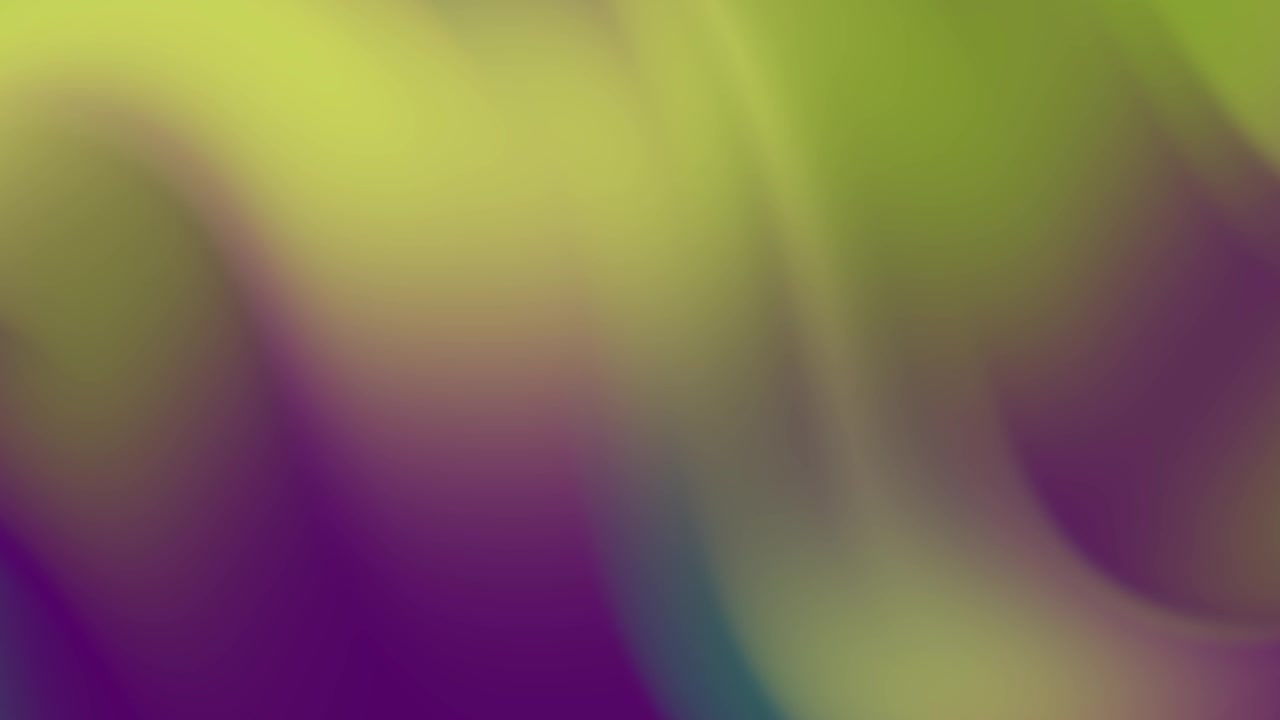 Abstrakti liukuvärinen tausta pehmeästi virtaavilla purppuran, vihreän ja keltaisen sävyillä