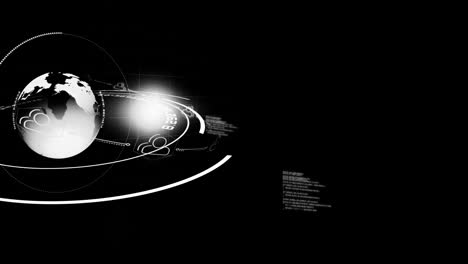 animación del giro del globo con una red de conexiones