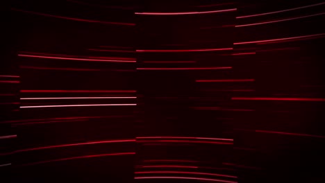 animation of thin pulsating glowing red lines slowly scrolling over black background